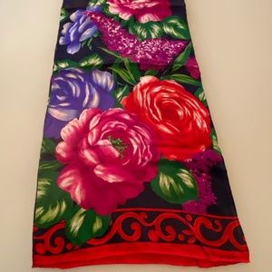 Vintage Liz Claibourne Large Roses Scarf